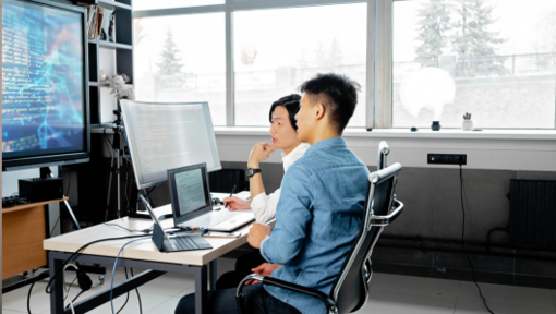 two developers reviewing code